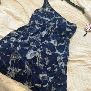 PAC SUN Navy Print One Shoulder Sundress-sz M